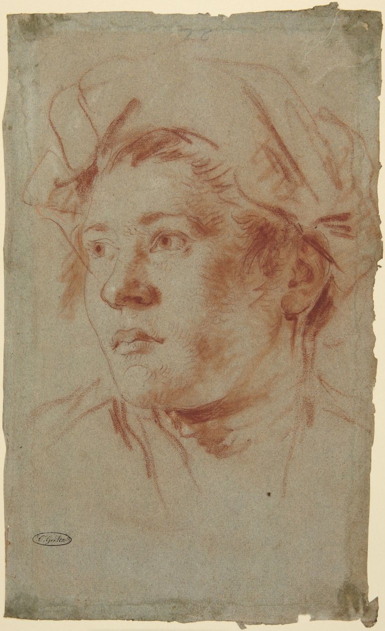 Hoved af en ung mand med hat af Giovanni Battista Tiepolo