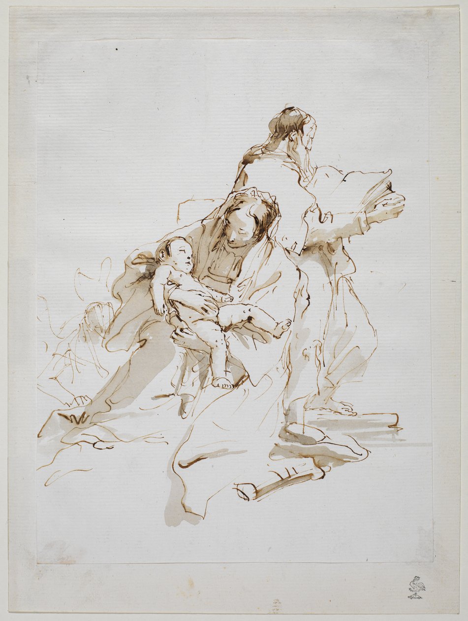 Hellig familie med Saint Joseph Reading, 1757 ca af Giovanni Battista Tiepolo