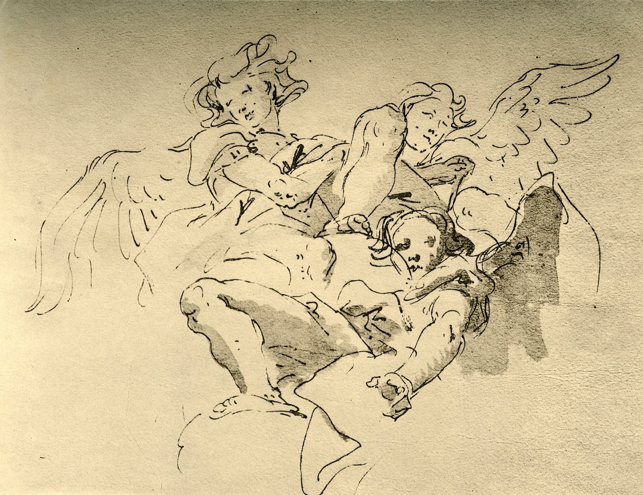 Hovering Angels, midten af det 18. århundrede, 1928 af Giovanni Battista Tiepolo