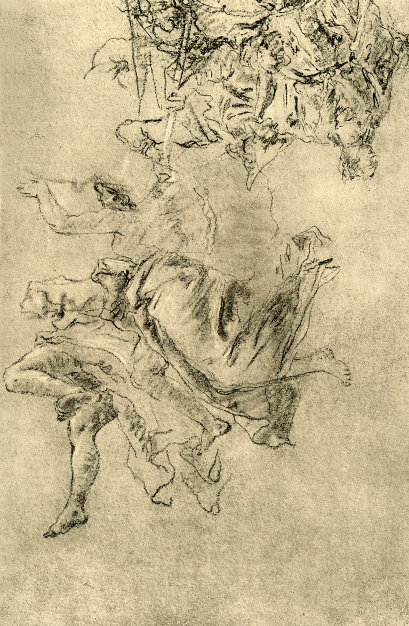 Svævende genier, 1752-1753, 1928 af Giovanni Battista Tiepolo