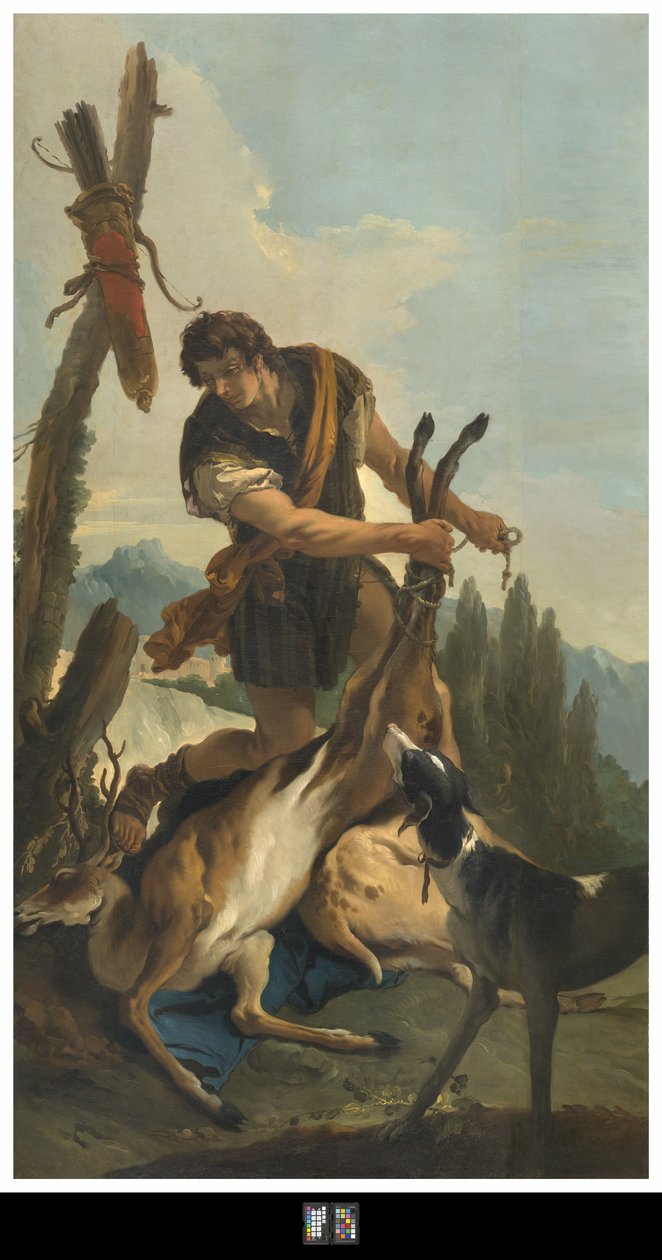 Jæger med hjorte, 1718 af Giovanni Battista Tiepolo