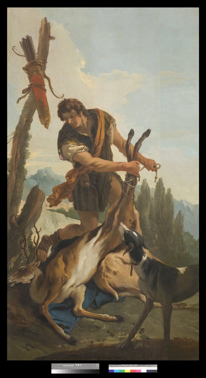 Jæger med hjorte, 1718 af Giovanni Battista Tiepolo