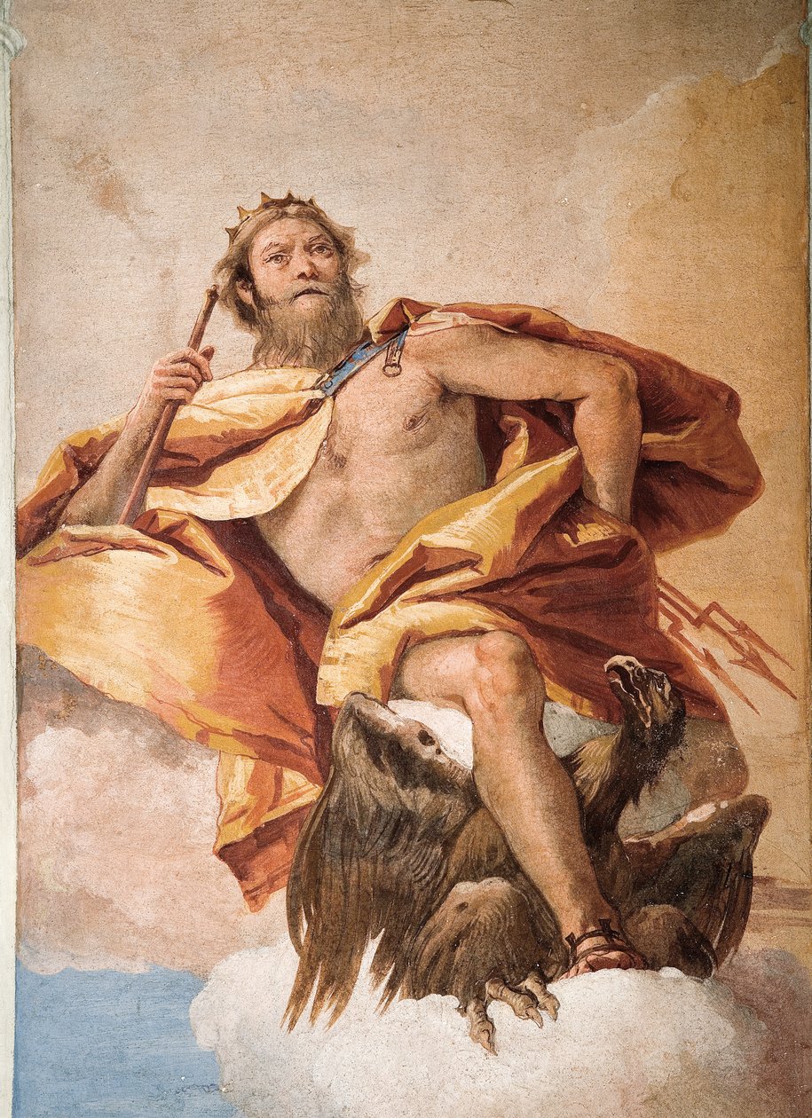 Jove the Thunderer with Eagle, fra Room of Olympian Deities in the Foresteria (gæstehus) 1757 af Giovanni Battista Tiepolo