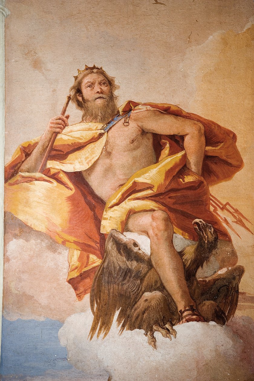 Jove the Thunderer with Eagle, fra Room of Olympian Deities in the Foresteria (gæstehus) 1757 af Giovanni Battista Tiepolo