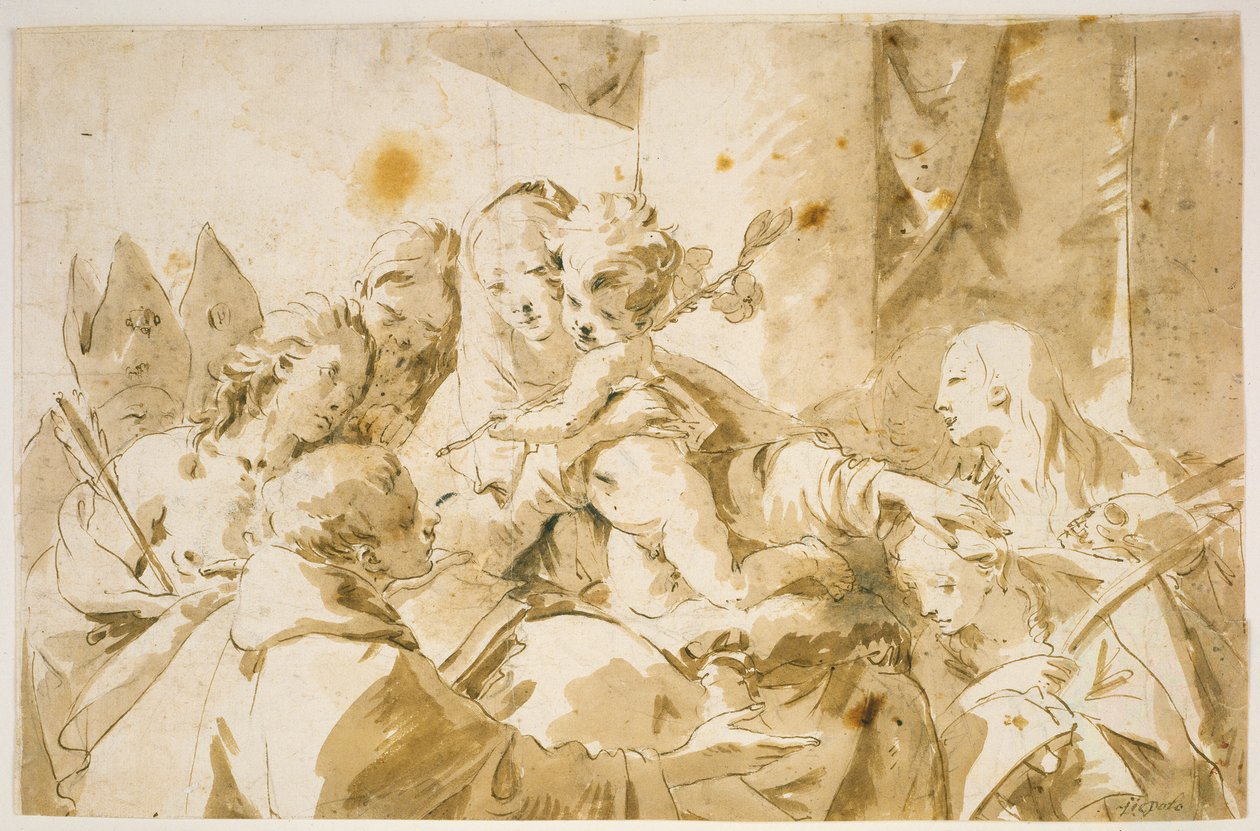 Madonna mit Kind und Heiligen af Giovanni Battista Tiepolo