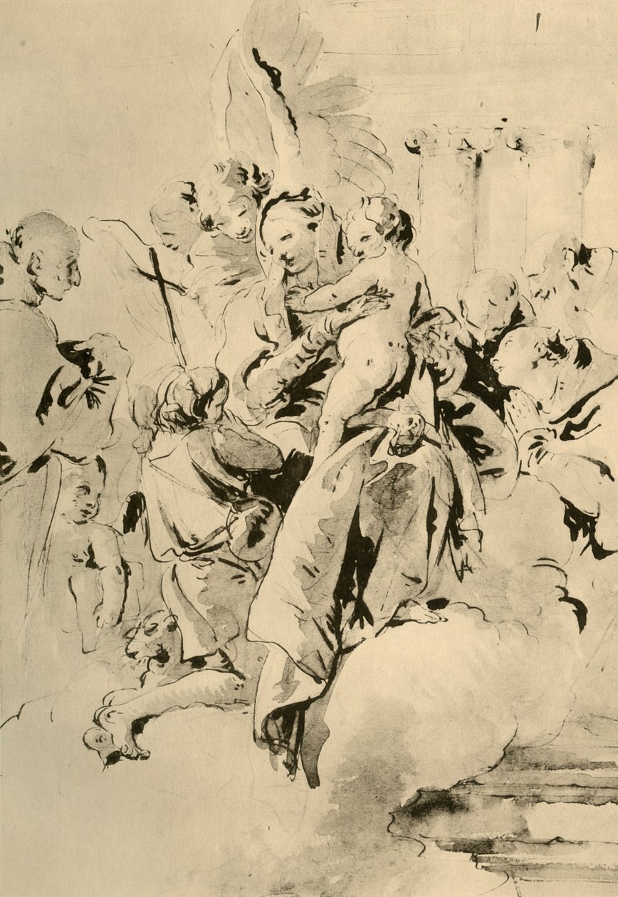 Madonna med hellige og engle, midten af det 18. århundrede, 1928 af Giovanni Battista Tiepolo