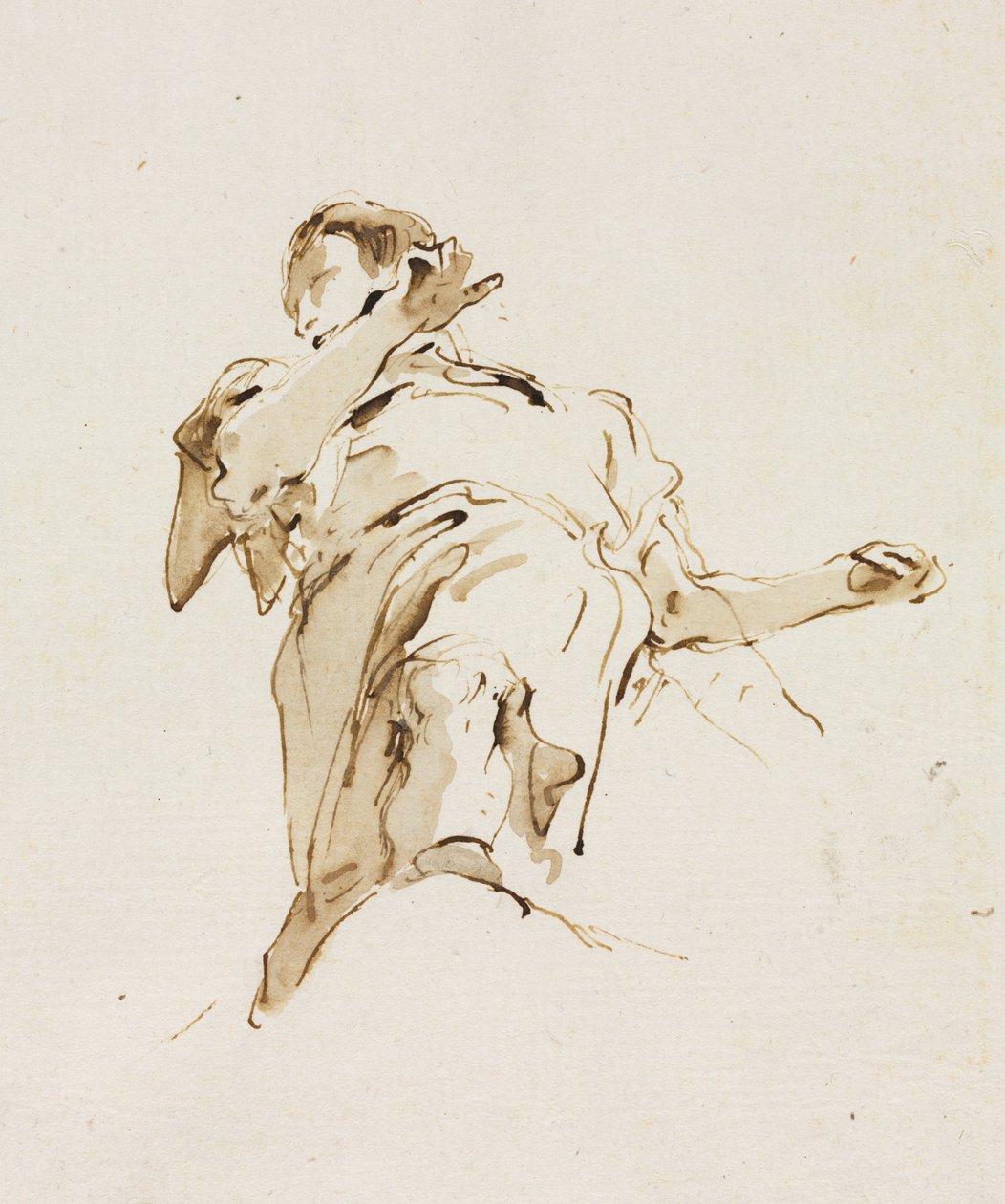 Mand(?) Figur set nedefra af Giovanni Battista Tiepolo
