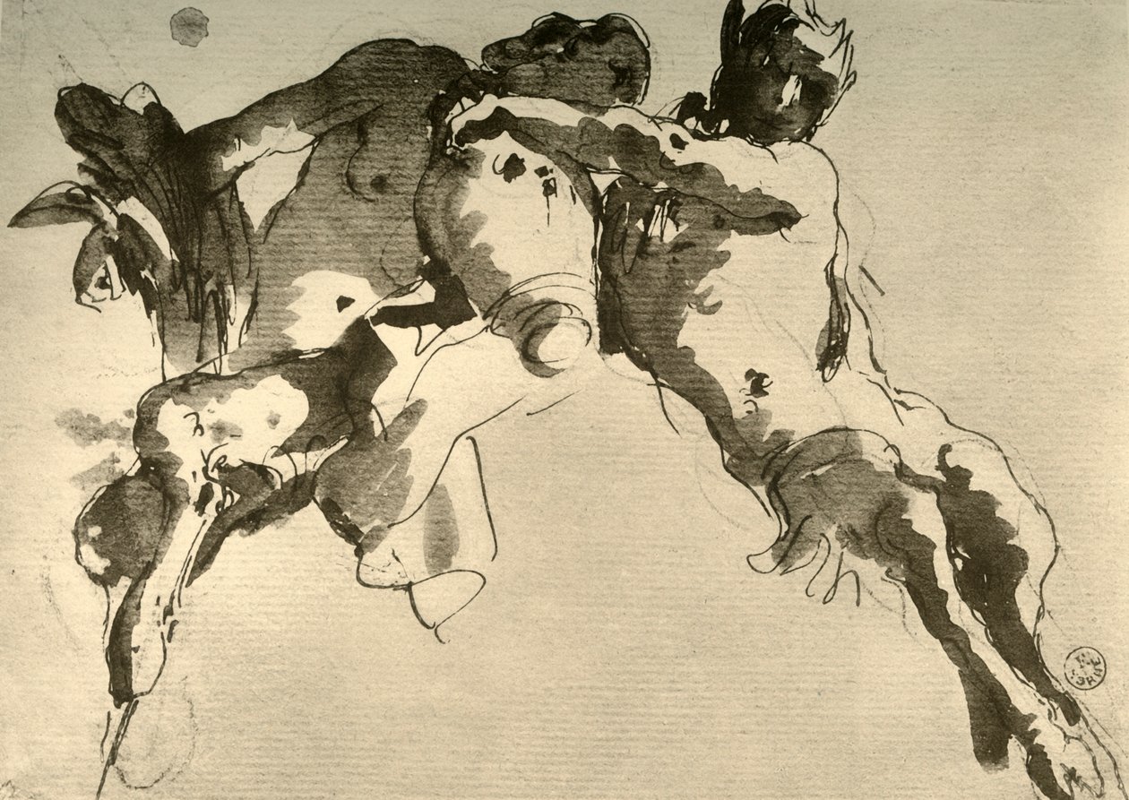 Mandlig og kvindelig faun med amfora, midten af det 18. århundrede, 1928 af Giovanni Battista Tiepolo