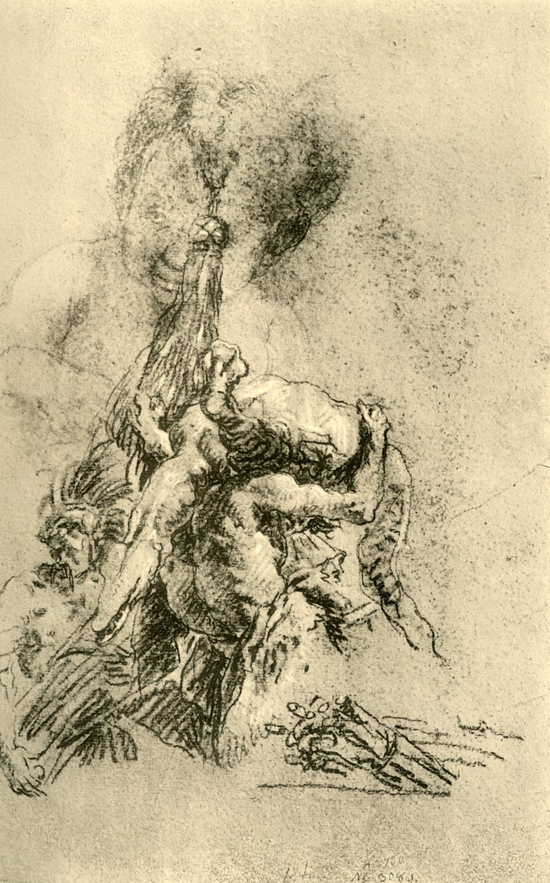 Mand med en krokodille på ryggen, 1752-1753, 1928 af Giovanni Battista Tiepolo