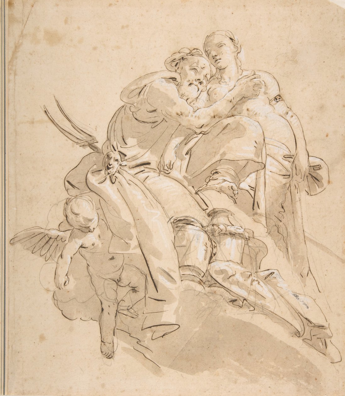 Marine guddom med ledsagende kvindefigur, ca. 1716-1770. af Giovanni Battista Tiepolo