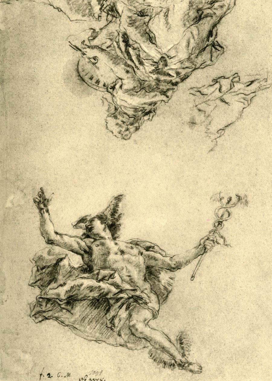 Merkur og maleri, 1752-1753, 1928 af Giovanni Battista Tiepolo