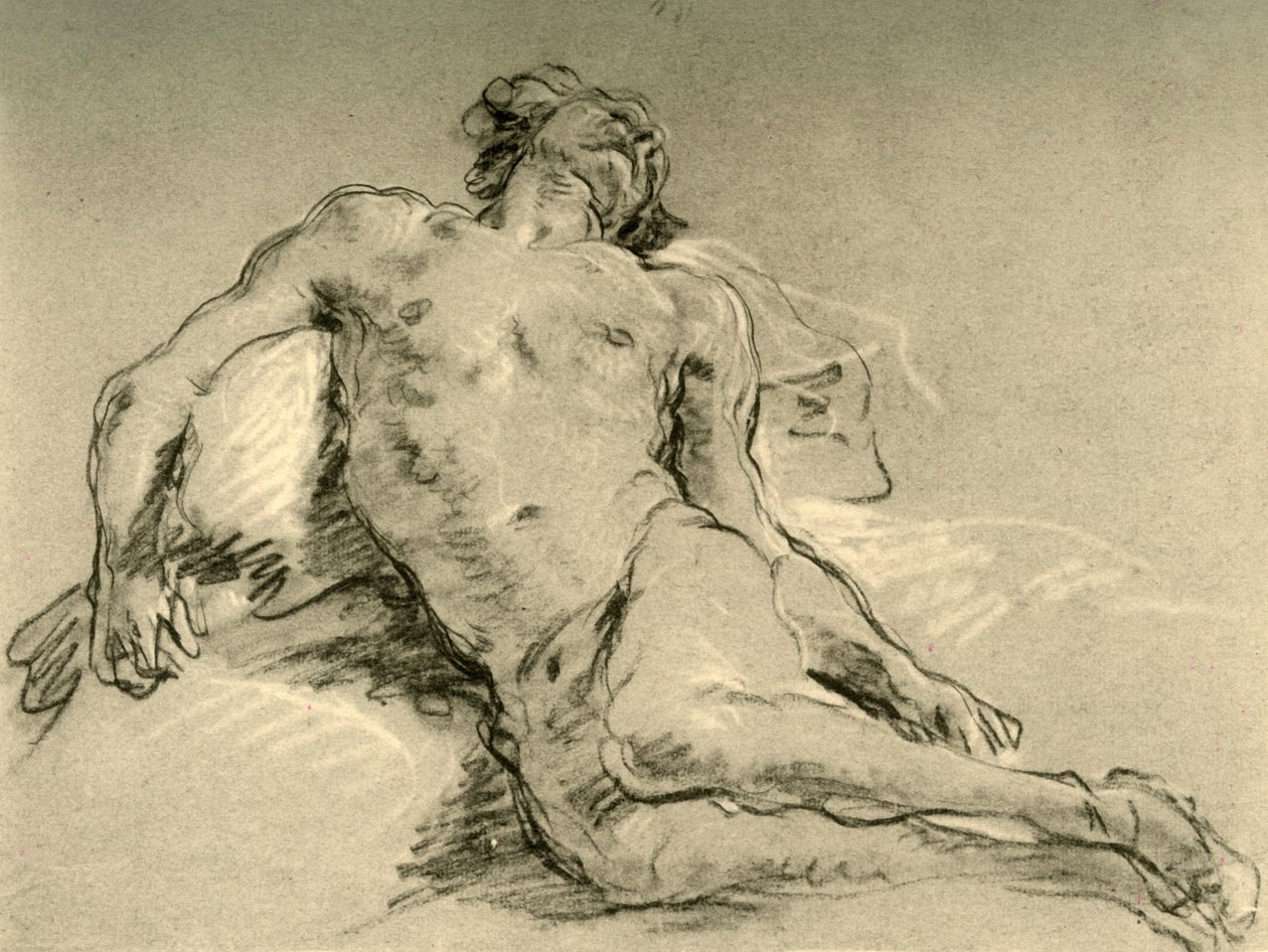 Nøgen hvile, midten af det 18. århundrede, 1928 af Giovanni Battista Tiepolo