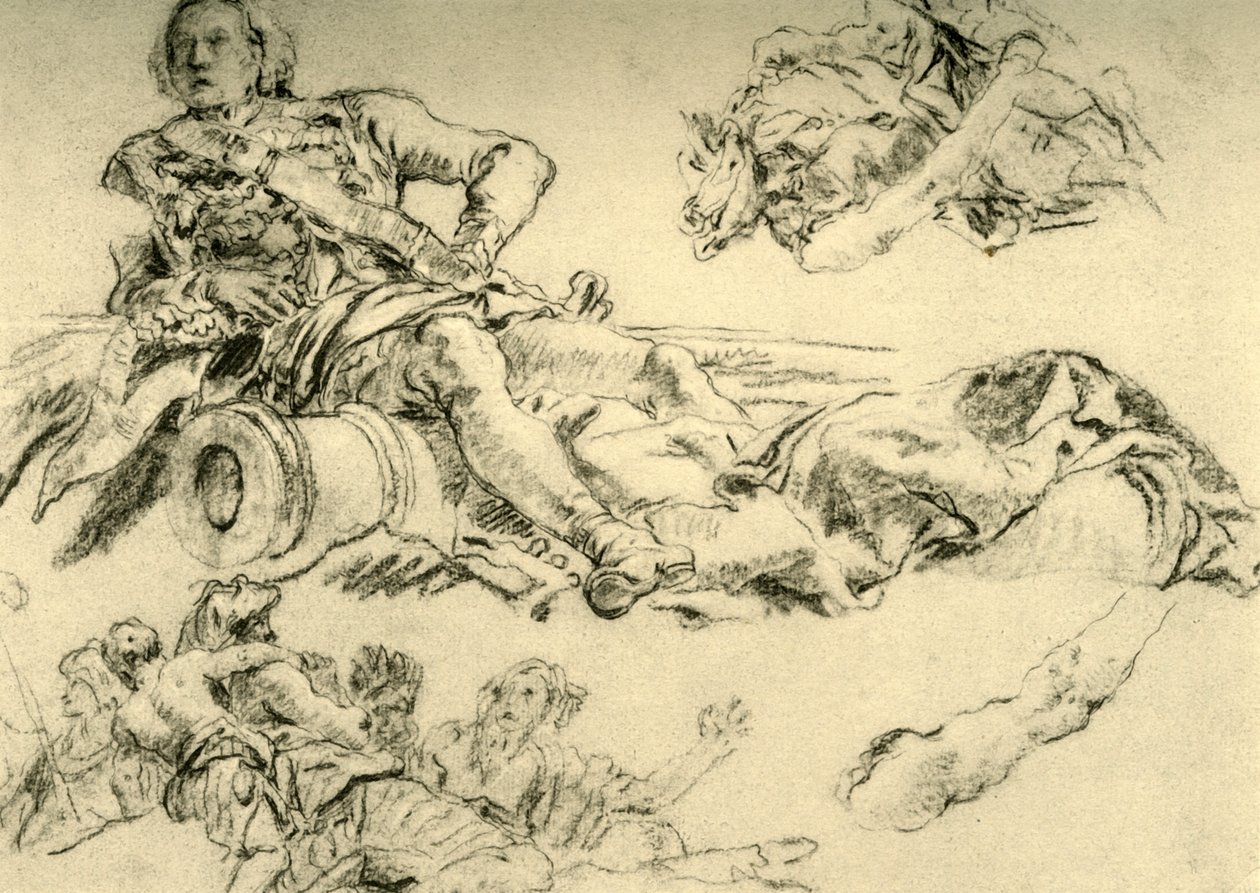 Officer slog lejr ved siden af en kanon, 1752-1753, 1928 af Giovanni Battista Tiepolo
