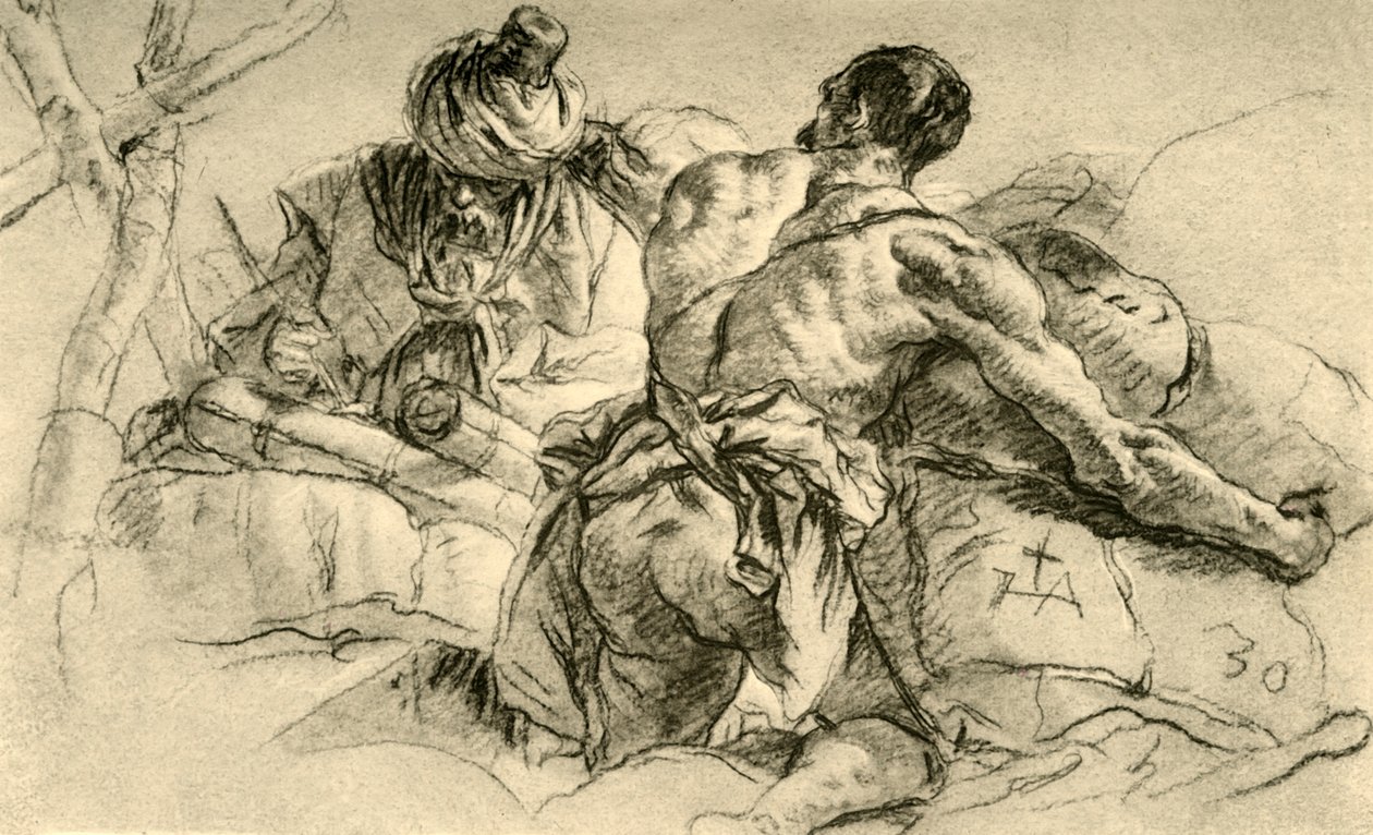 Orientalske købmænd med baller af varer, 1753, 1928 af Giovanni Battista Tiepolo