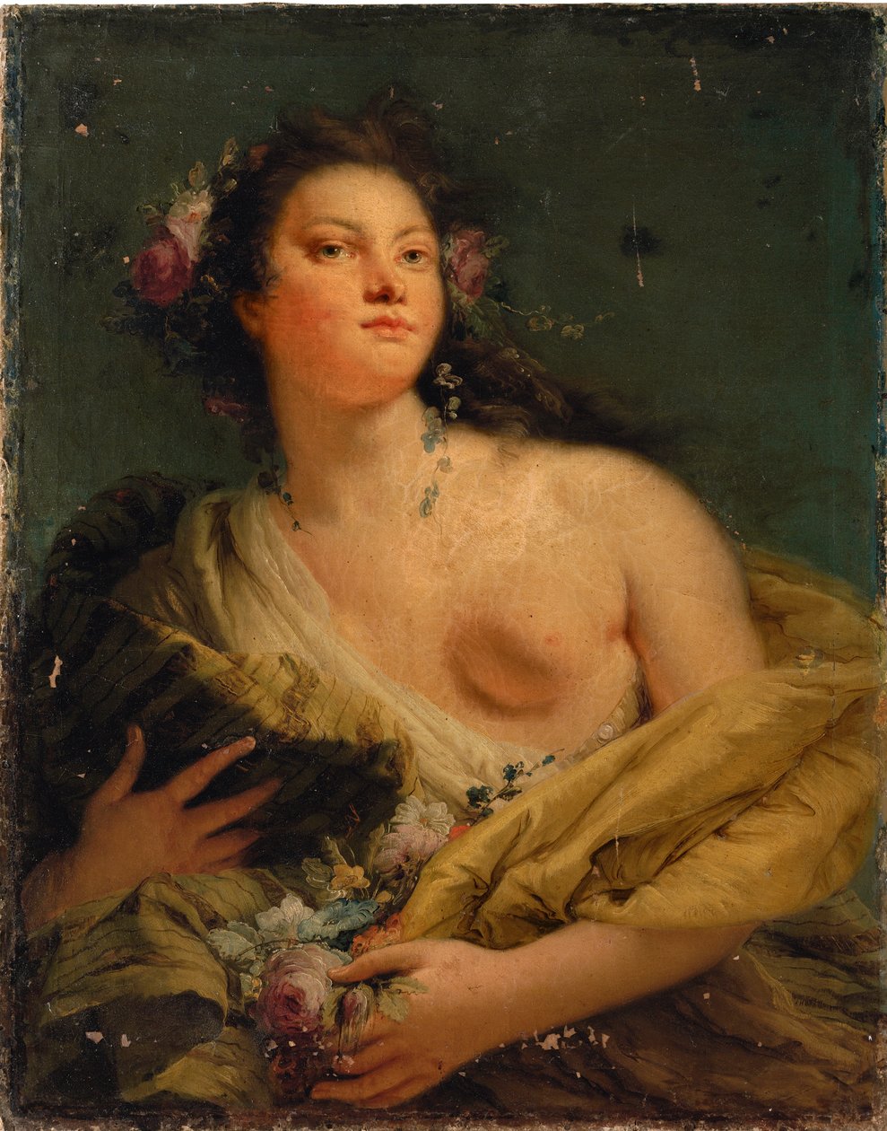 Portræt af en dame som Flora af Giovanni Battista Tiepolo