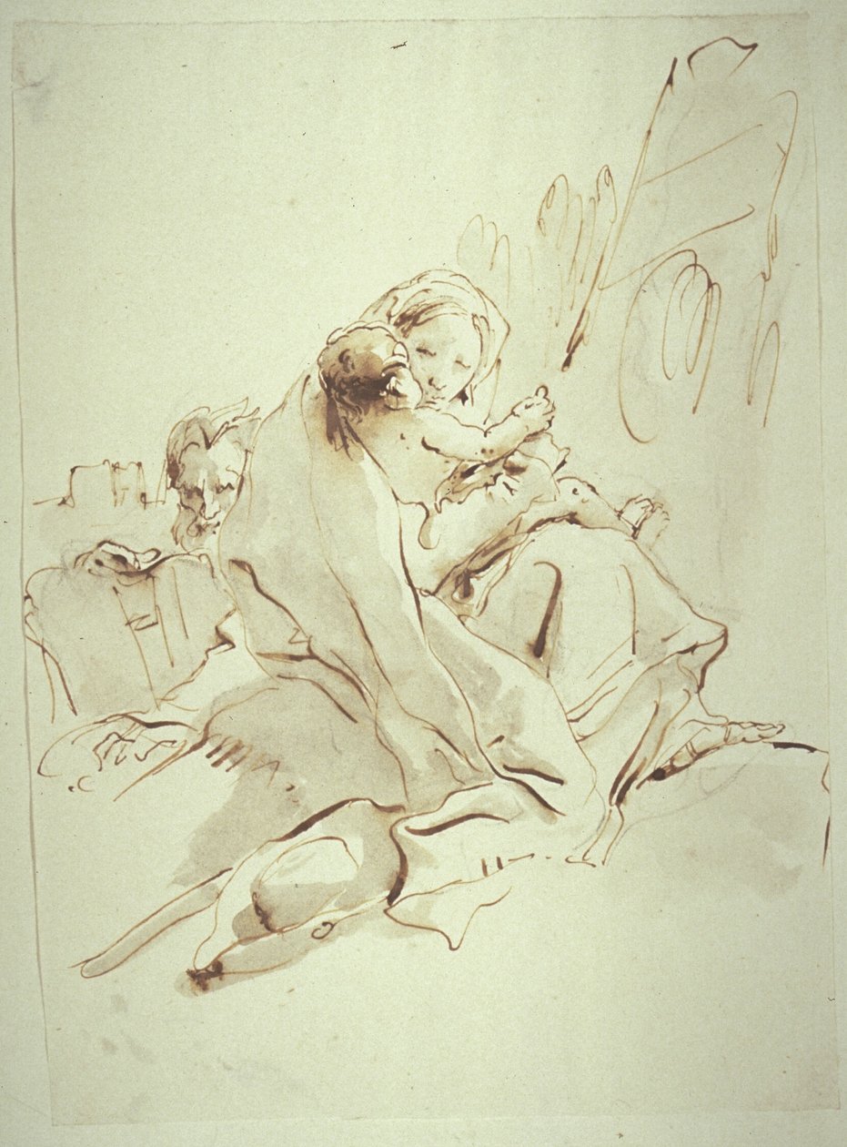 Hvil på flugten til Egypten af Giovanni Battista Tiepolo
