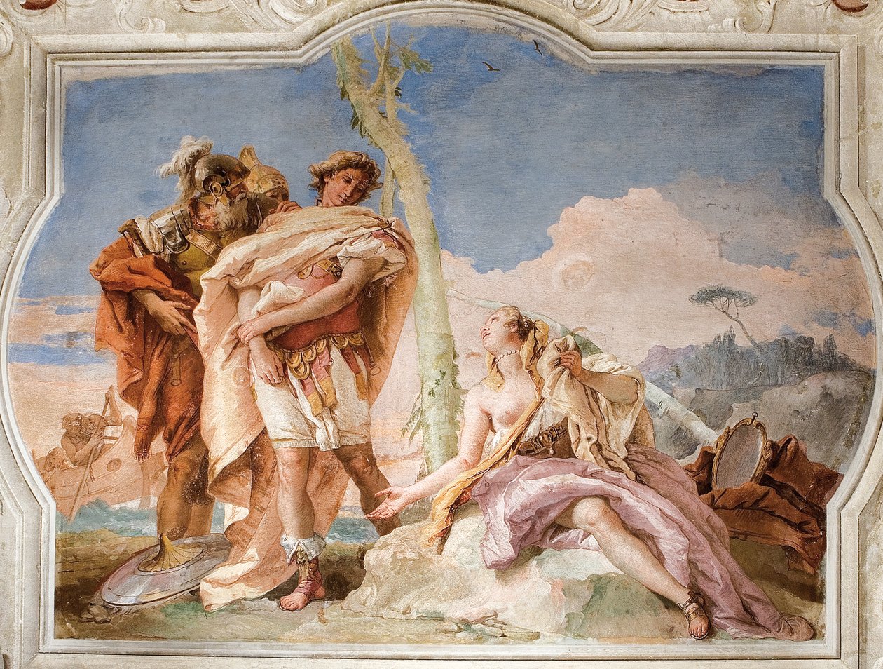 Rinaldo forlader Armida, fra Jerusalems værelse leveret i Palazzina, 1757 af Giovanni Battista Tiepolo