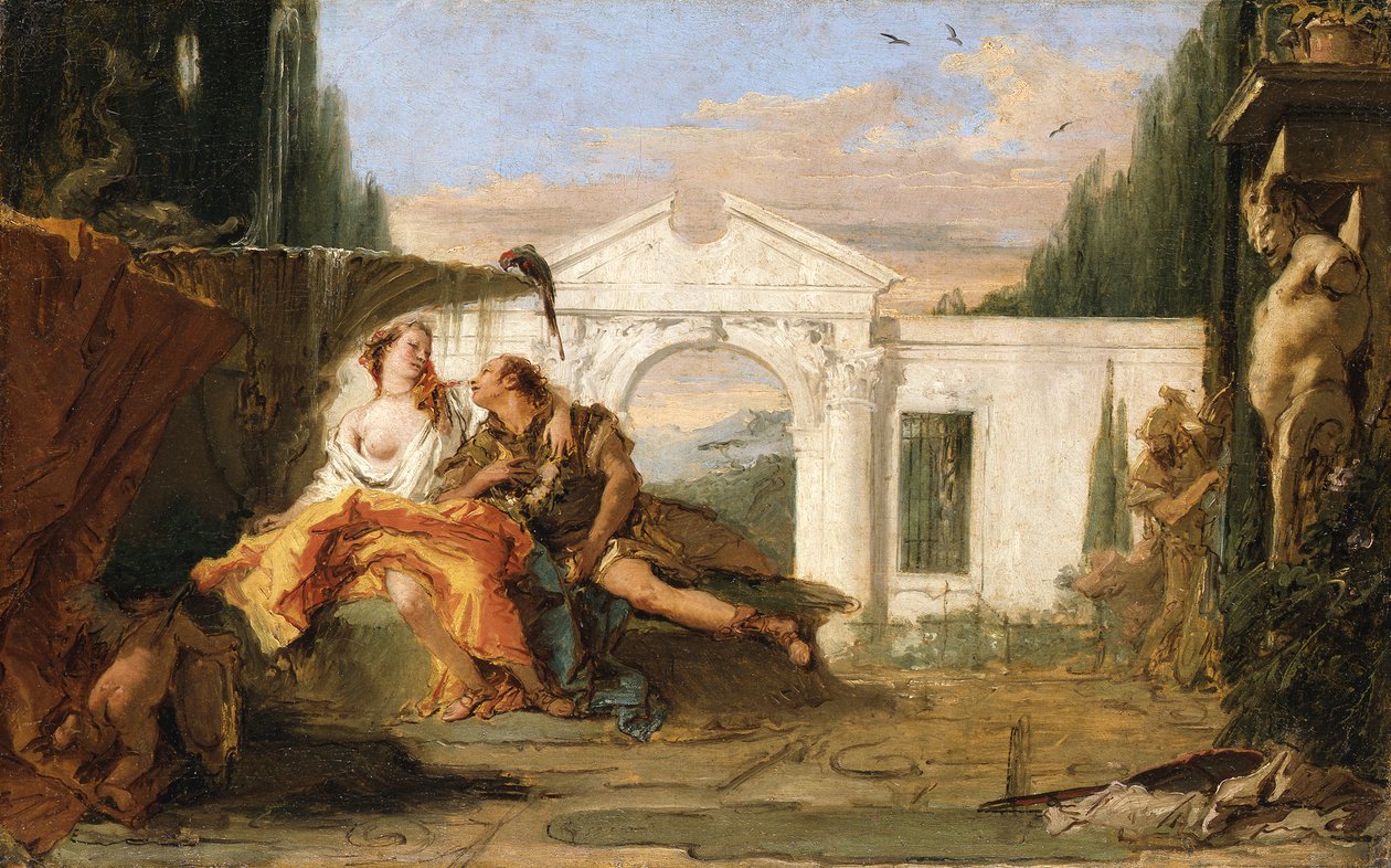 Rinaldo og Armida i Armidas fortryllede have, aflyttet af Carlo og Ubaldo af Giovanni Battista Tiepolo