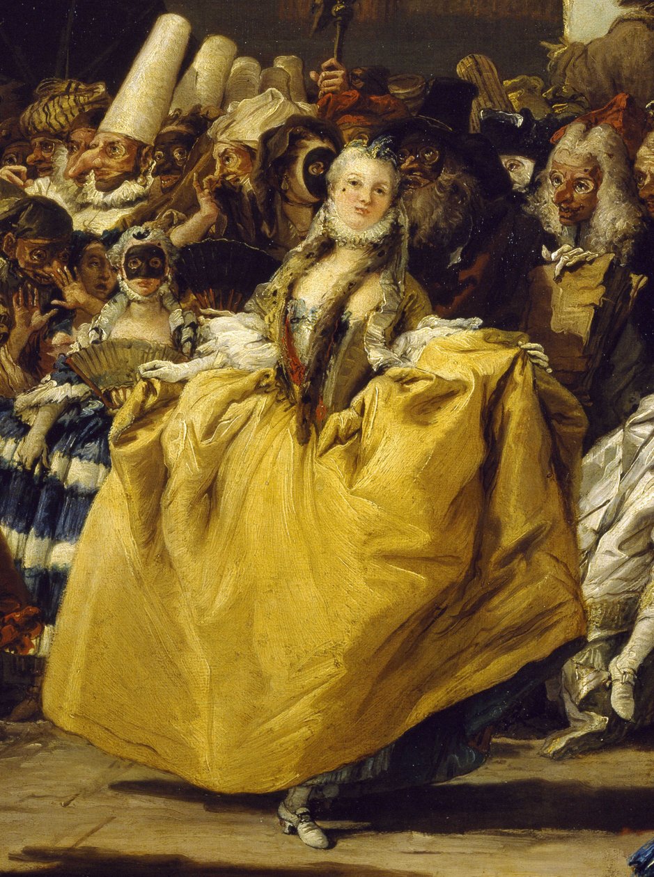 Karnevalsscene eller Menuetten af Giovanni Battista Tiepolo