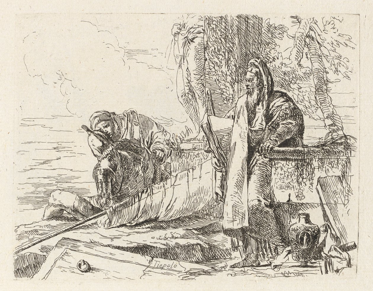 Stående filosof og to andre figurer, fra Vari capricci (Various Capriccios) af Giovanni Battista Tiepolo