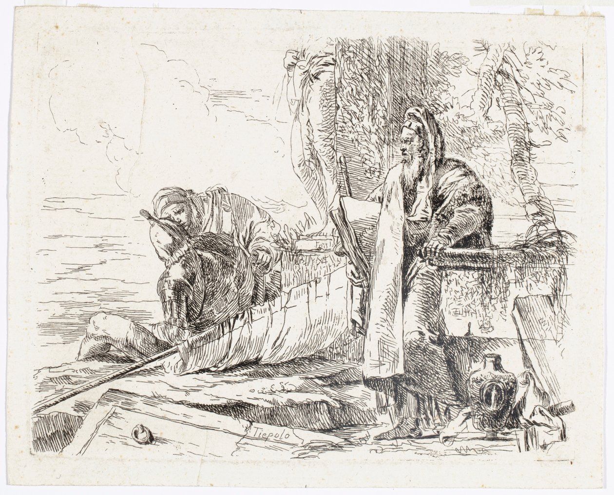 Stående filosof med en stor bog, fra Vari Capricci af Giovanni Battista Tiepolo