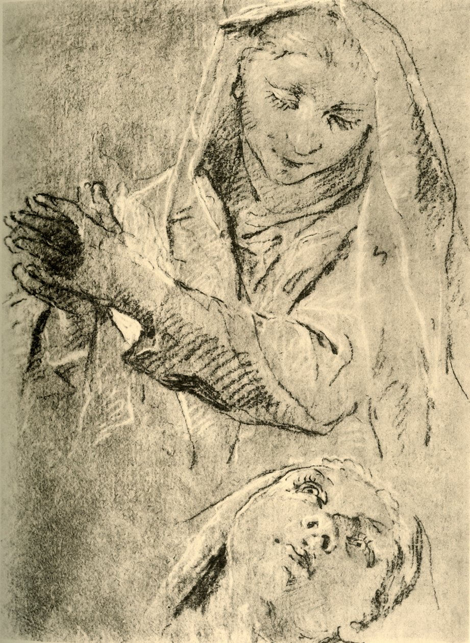 Studier af en Madonna, midten af det 18. århundrede, 1928 af Giovanni Battista Tiepolo