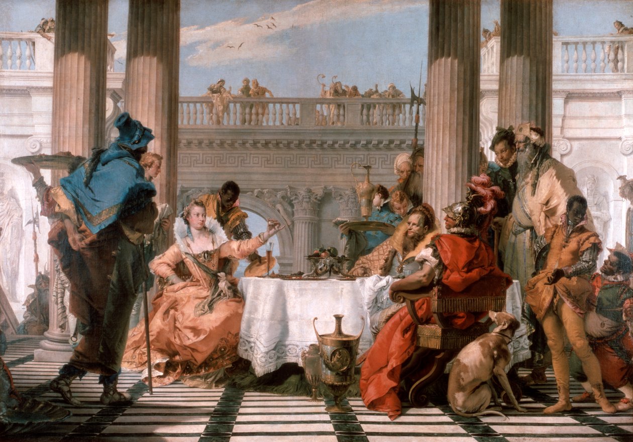 Festmiddagen i Cleopatra, 1743-1744 af Giovanni Battista Tiepolo
