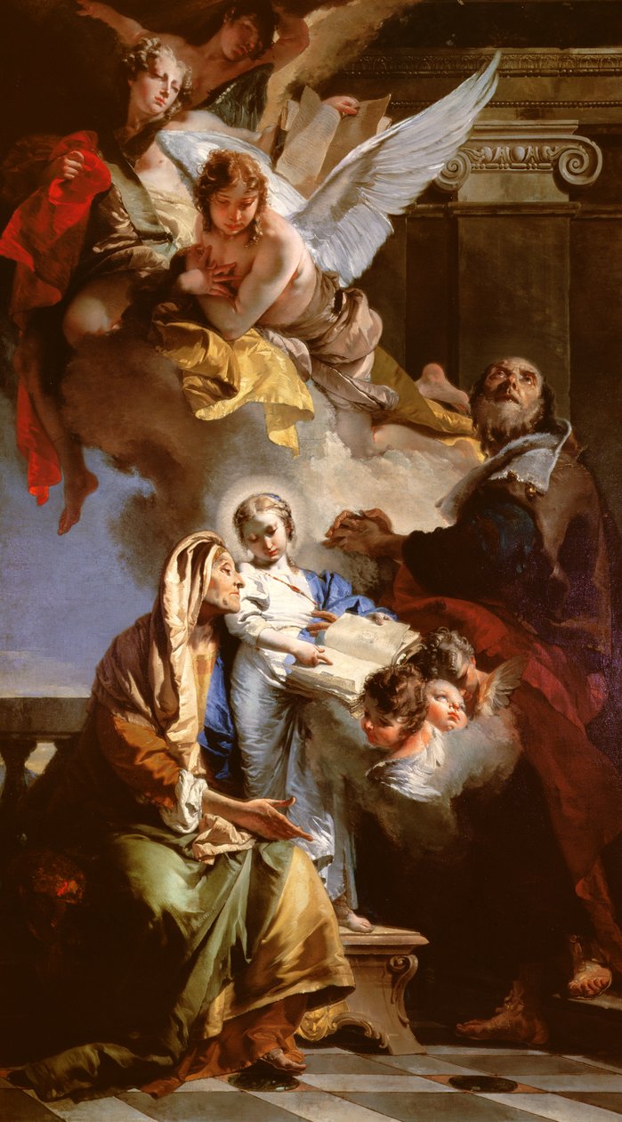 The Education of the Virgin, 1732 (panel) af Giovanni Battista Tiepolo