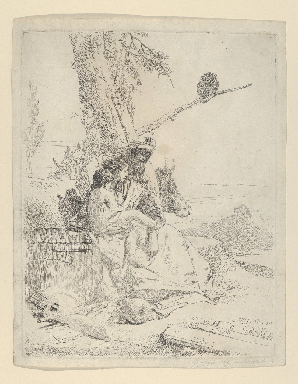 Familien til den orientalske bonde, fra Scherzi, ca. 1740. af Giovanni Battista Tiepolo
