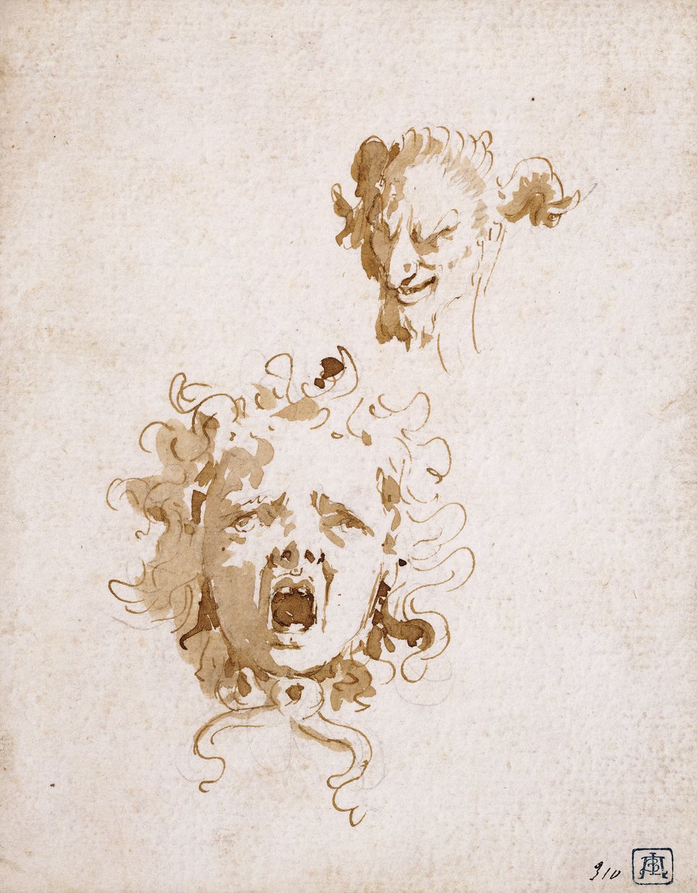 Hovedet af Medusa og hovedet af en Satyr, af Giovanni Battista Tiepolo