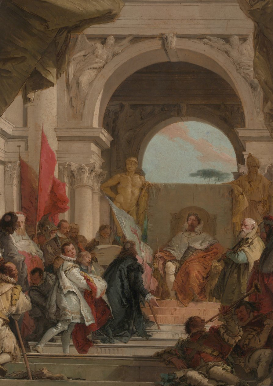 Biskop Harolds indsættelse som hertug af Franken, ca. 1751-52. af Giovanni Battista Tiepolo