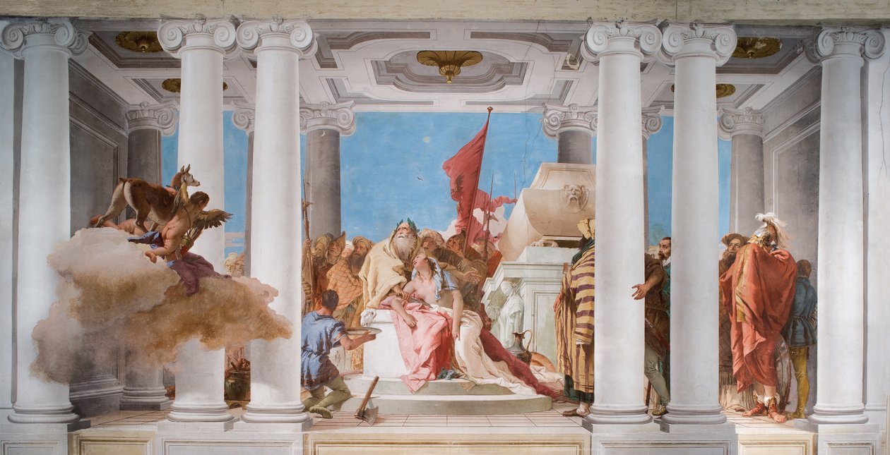 The Sacrifice of Iphigenia, fra entréen i Palazzina, 1757 af Giovanni Battista Tiepolo