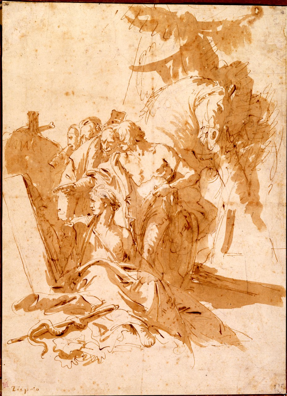 Opdagelsen af Punchinellos grav af Giovanni Battista Tiepolo