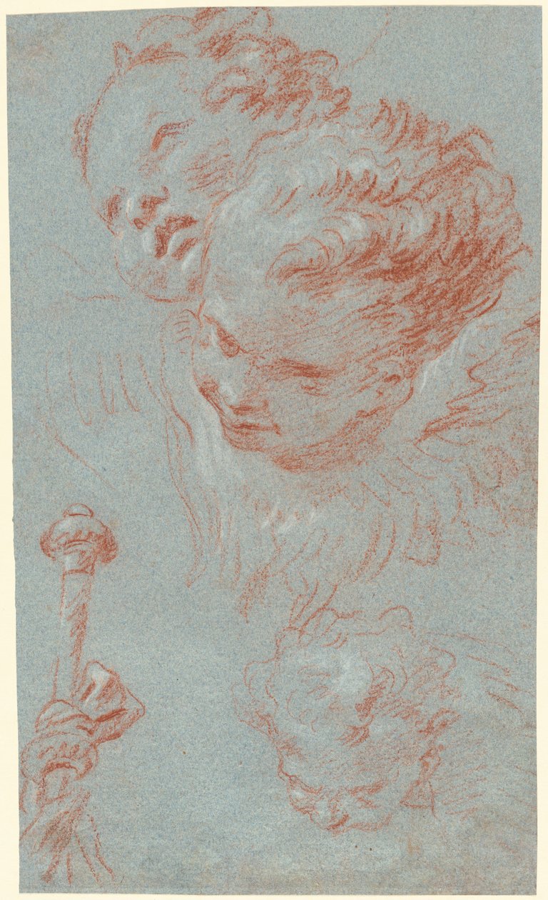Tre keruber og en beribboned stav af Giovanni Battista Tiepolo