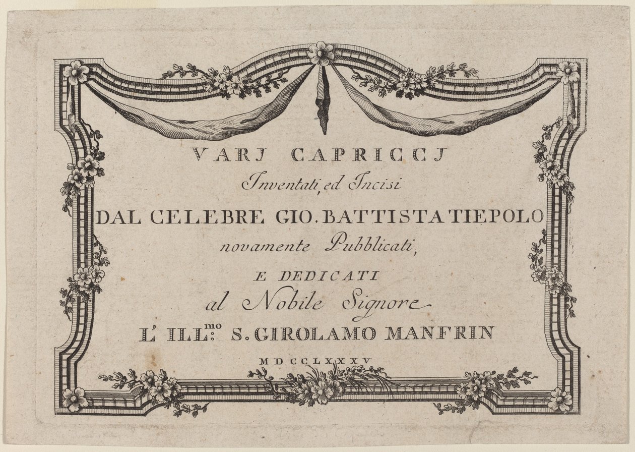 Titel side af Giovanni Battista Tiepolo