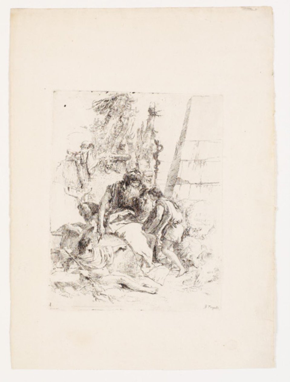 To siddende troldmænd og to ynglinge af Giovanni Battista Tiepolo