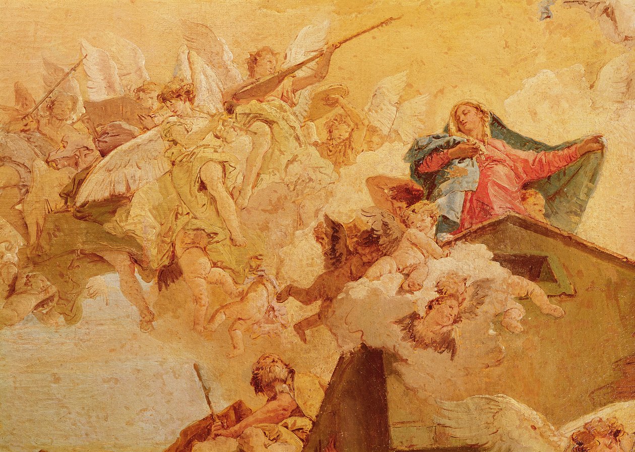 Oversættelse af Det Hellige Hus fra Nazareth til Loreto, detalje af Jomfruen af Giovanni Battista Tiepolo