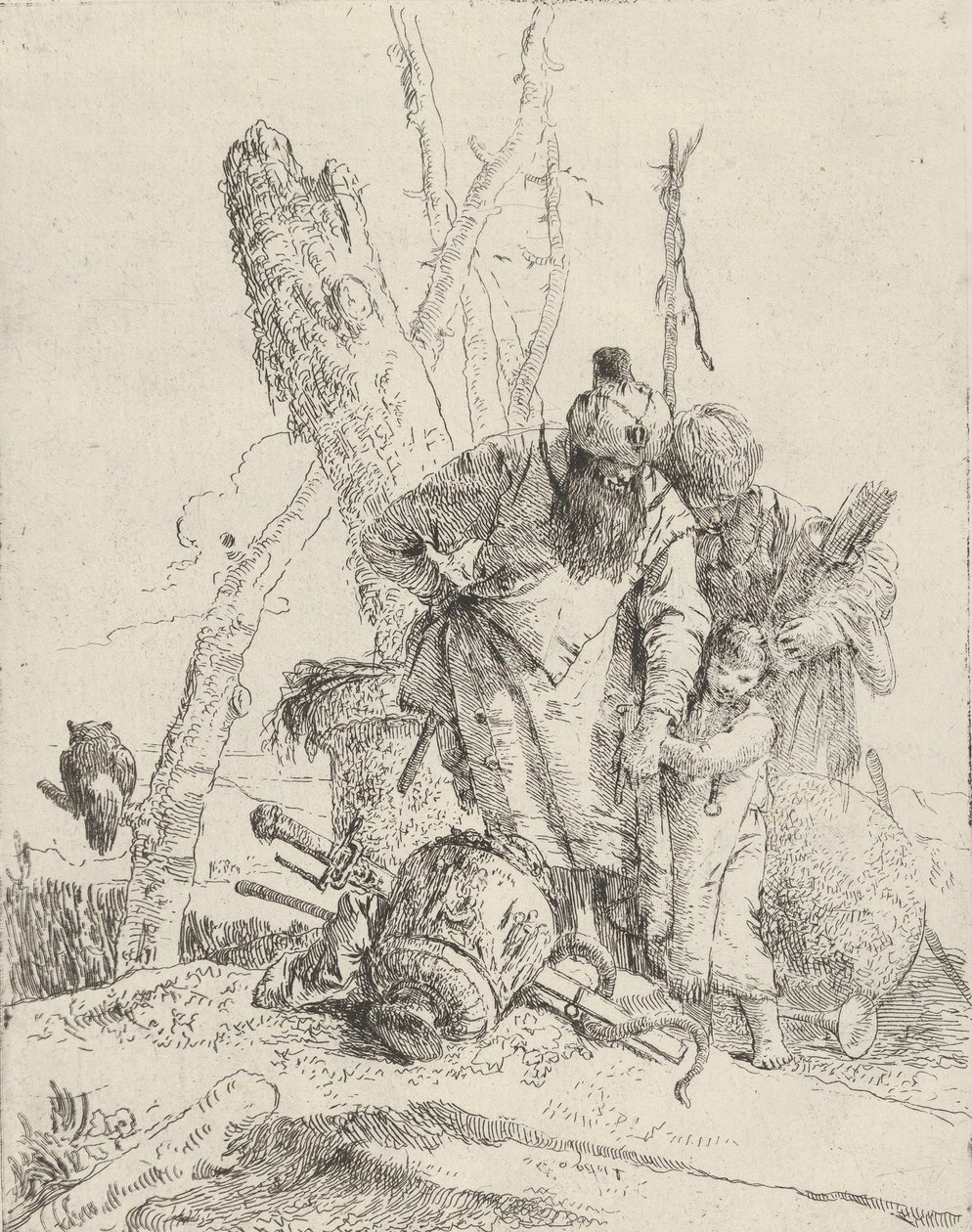 To astrologer og en dreng fra Scherzi, ca. 1743-50. af Giovanni Battista Tiepolo