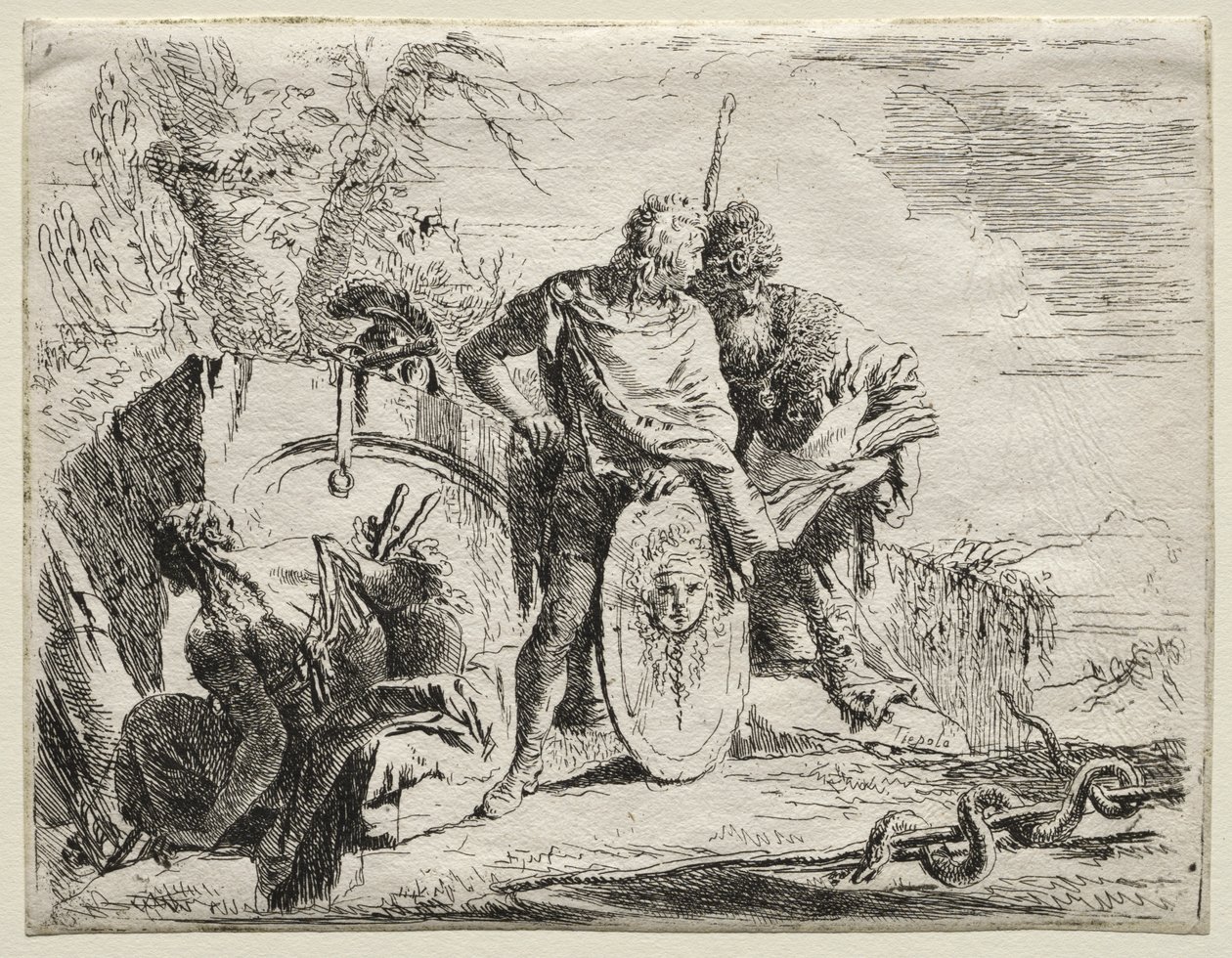 Forskellige Caprices: Astrologen og den unge soldat af Giovanni Battista Tiepolo
