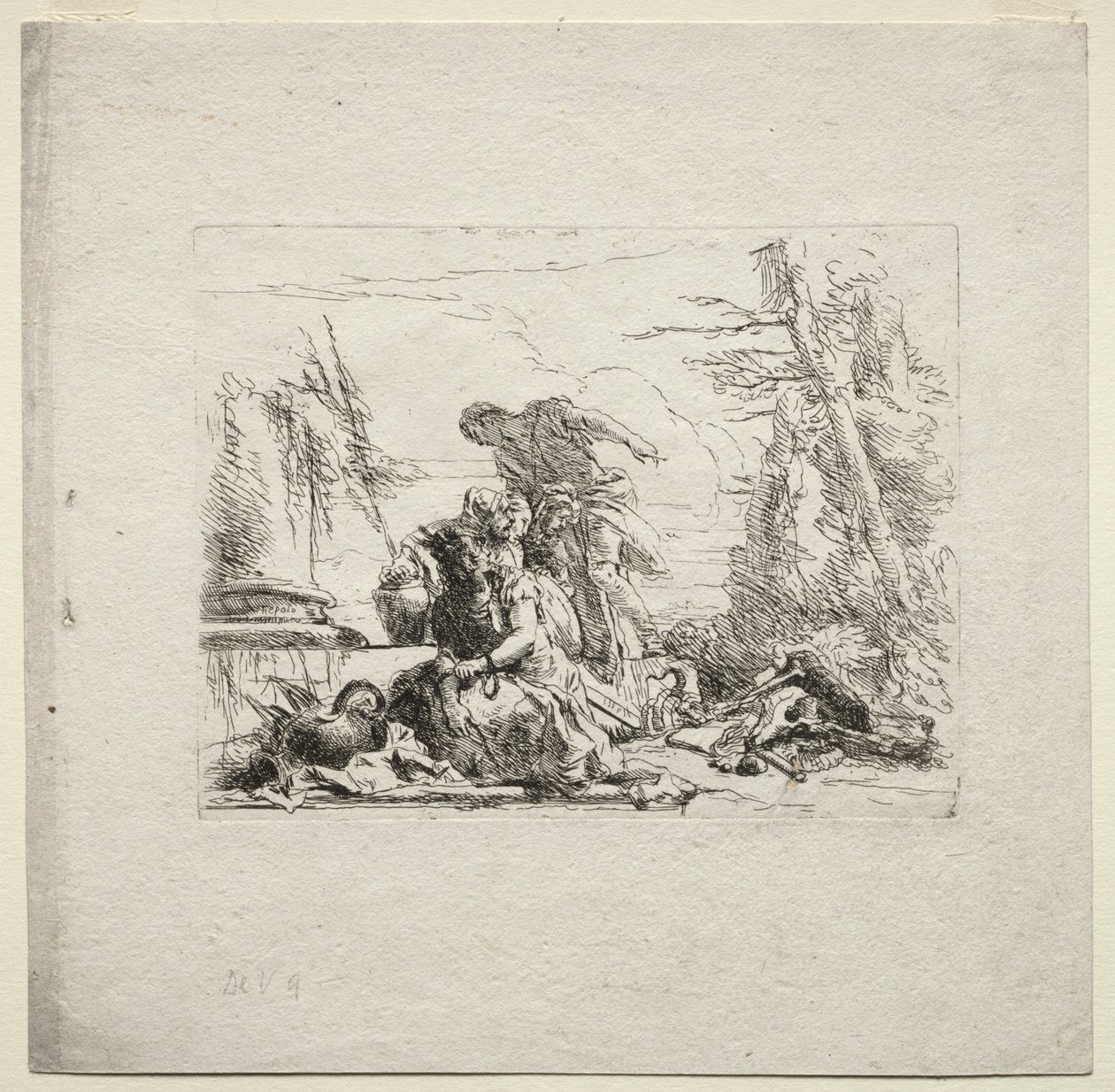 Forskellige Caprices: Kvinden i håndjern af Giovanni Battista Tiepolo