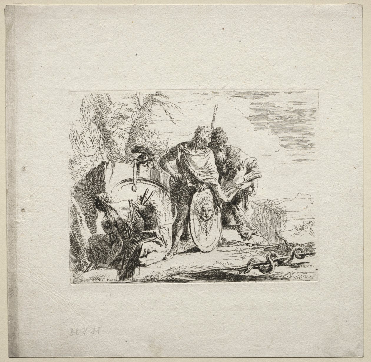 Forskellige Caprices: Den unge soldat og astrologen, 1785. af Giovanni Battista Tiepolo