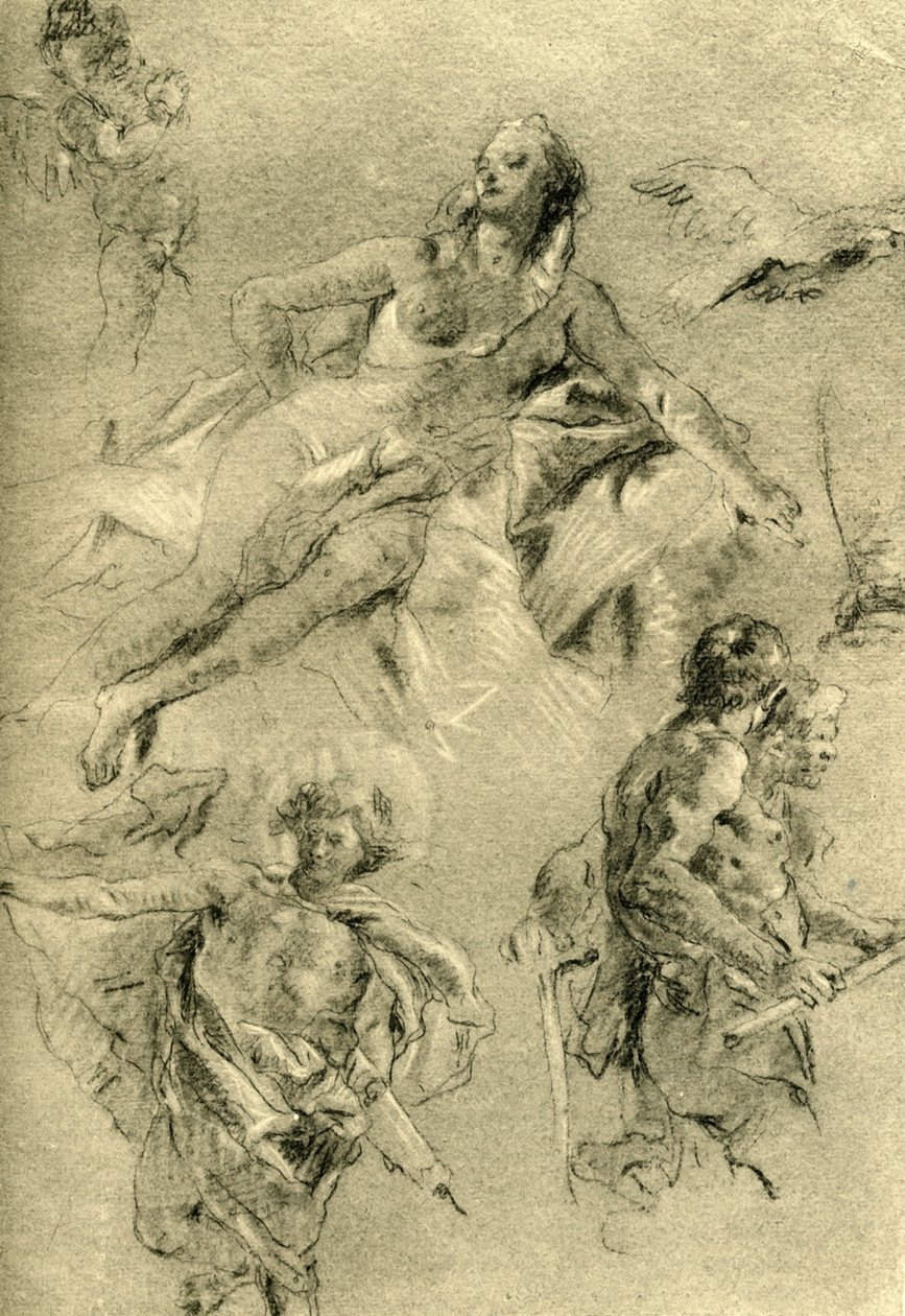 Venus hvilende og andre figurer, c1762-c1766, 1928 af Giovanni Battista Tiepolo