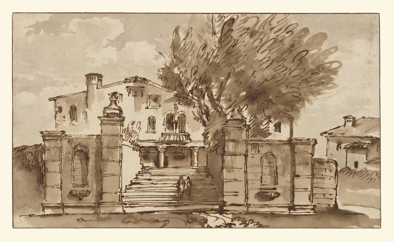Udsigt til en villa af Giovanni Battista Tiepolo