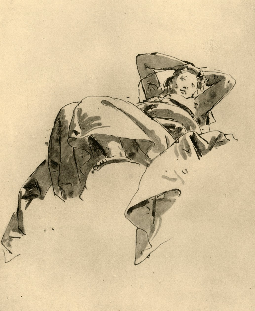 Kvinde hvilende, midten af det 18. århundrede, 1928 af Giovanni Battista Tiepolo