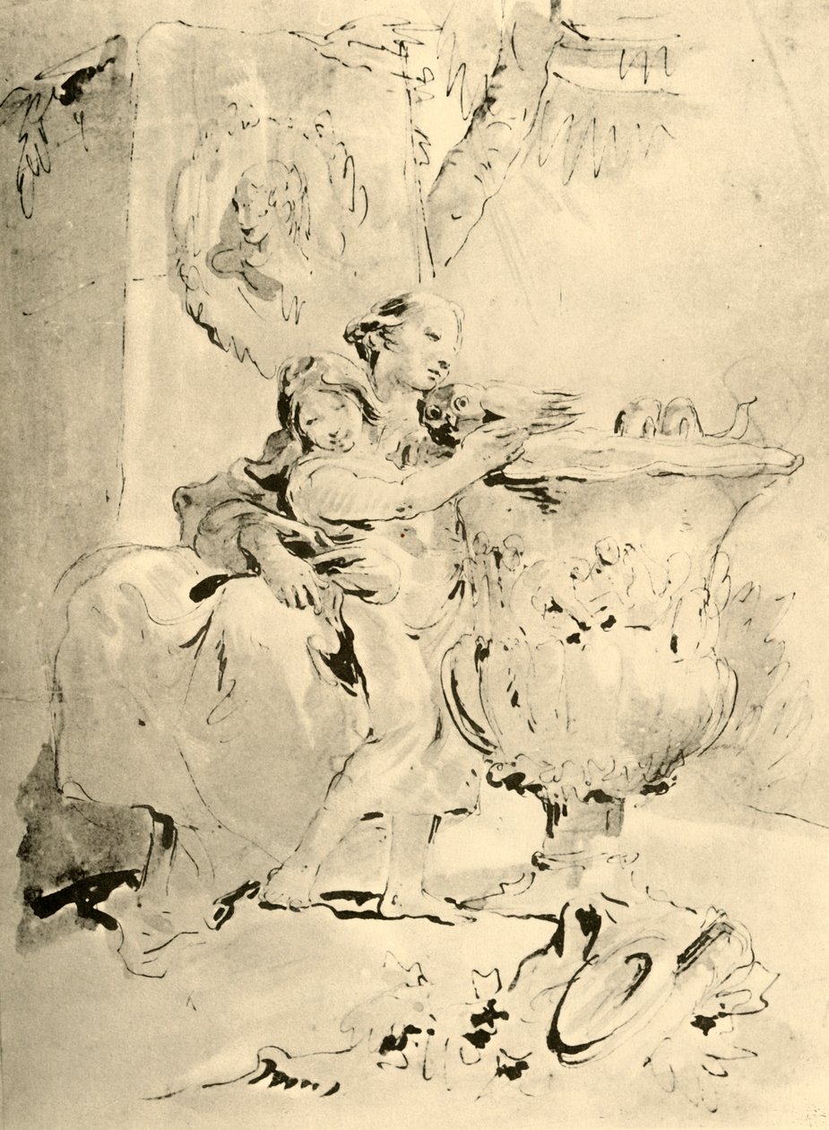 Ung kvinde og dreng, midten af det 18. århundrede, 1928 af Giovanni Battista Tiepolo