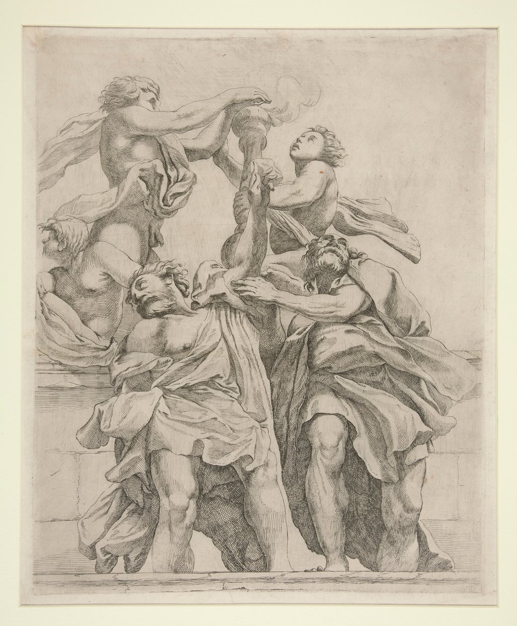To apostle og tre engle af Giovanni Battista Vanni