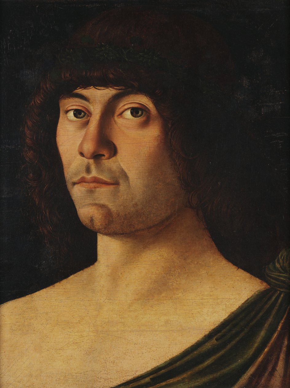 Italiensk: Ritratto di un umanista - Portræt af en digterpristager Digteren Raffaele Zovenzoni af Giovanni Bellini