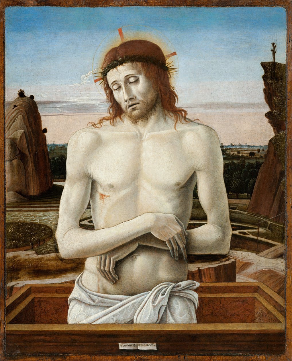 Sorgernes Kristus, eller Kristus repræsenteret som en sorgens mand - Sorgernes mand - Bellini, Giovanni (1430-1516) - 1460-1469 - Olie på træ - 50x40 - Museo Poldi Pezzoli, Milano af Giovanni Bellini