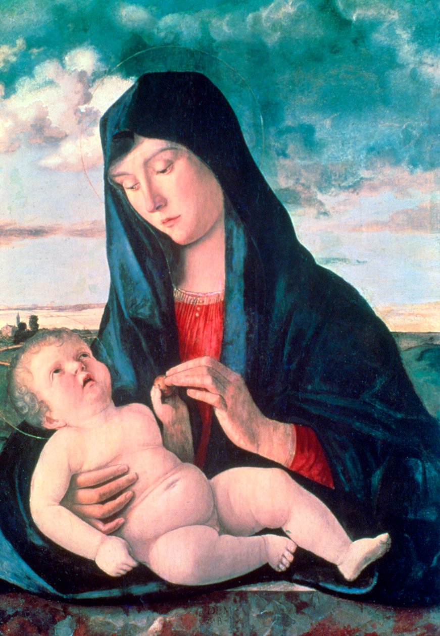Madonna og barn i et landskab, c1480-1485. af Giovanni Bellini