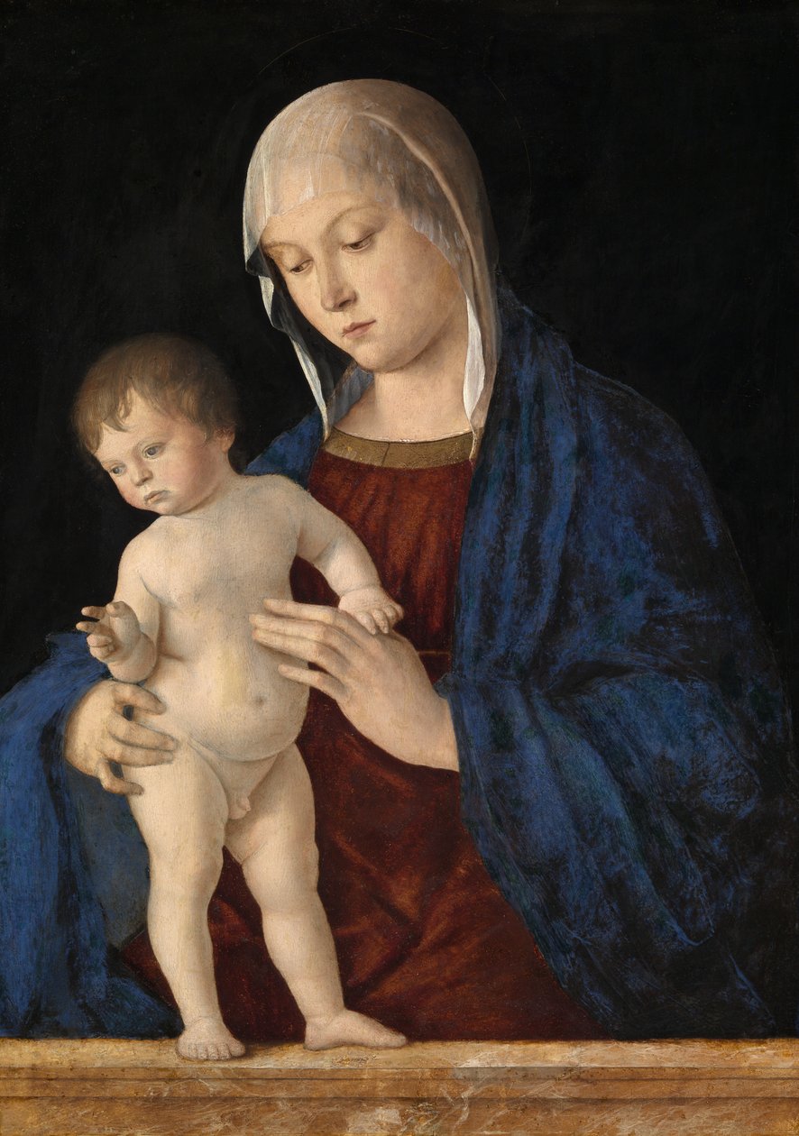 Madonna lapsen siunauksen kanssa, n. 1475 (öljy paneelille) af Giovanni Bellini